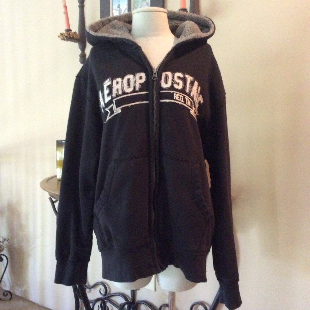 Aeropostale Black & Grey Heavyweight Jacket